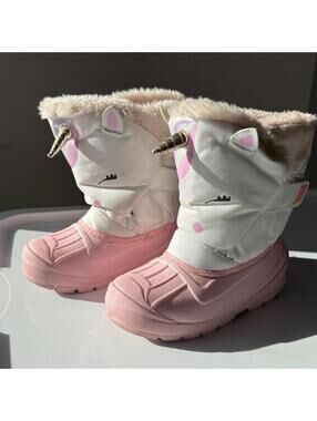 Cat & Jack Pink and White Unicorn Boots